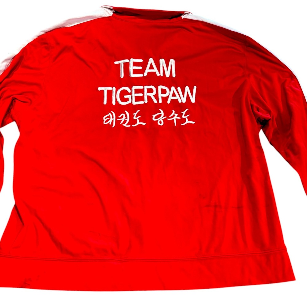 Vintage Augusta Sportswear Team Tigerpaw Taekwondo Track Jacket Red Mens XL
